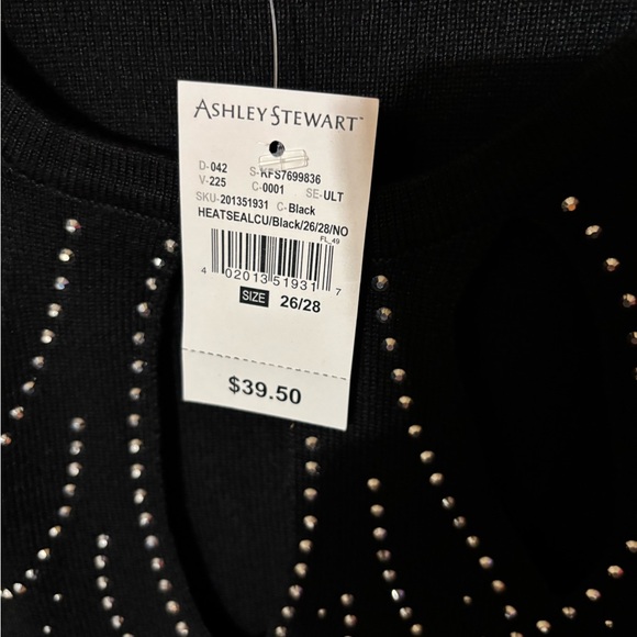 Ashley Stewart Black Studded Long Sleeve Sweater - Picture 3 of 11